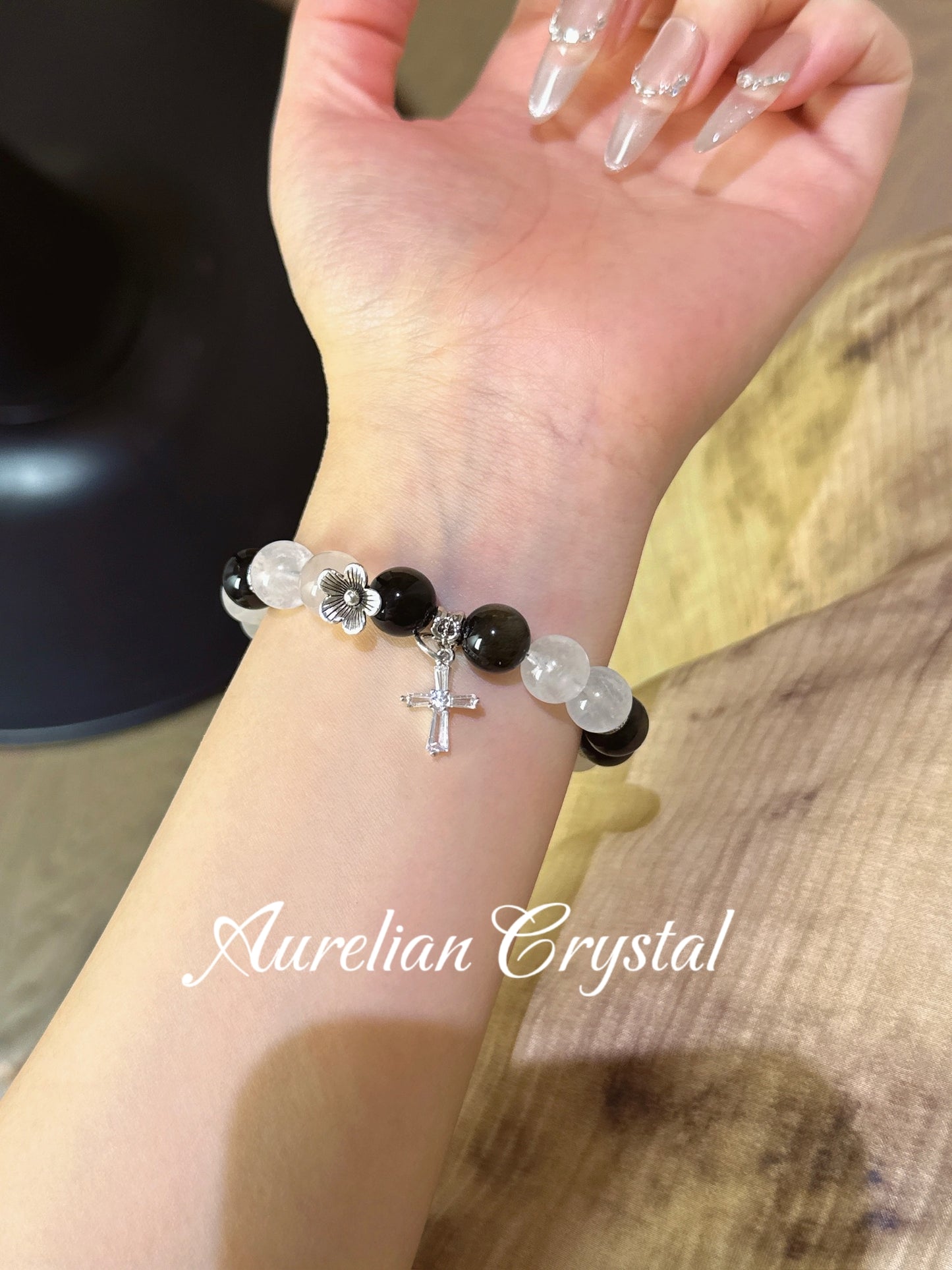 Gold Sheen Gem & Blue Moonstone Bracelet(bac1007)