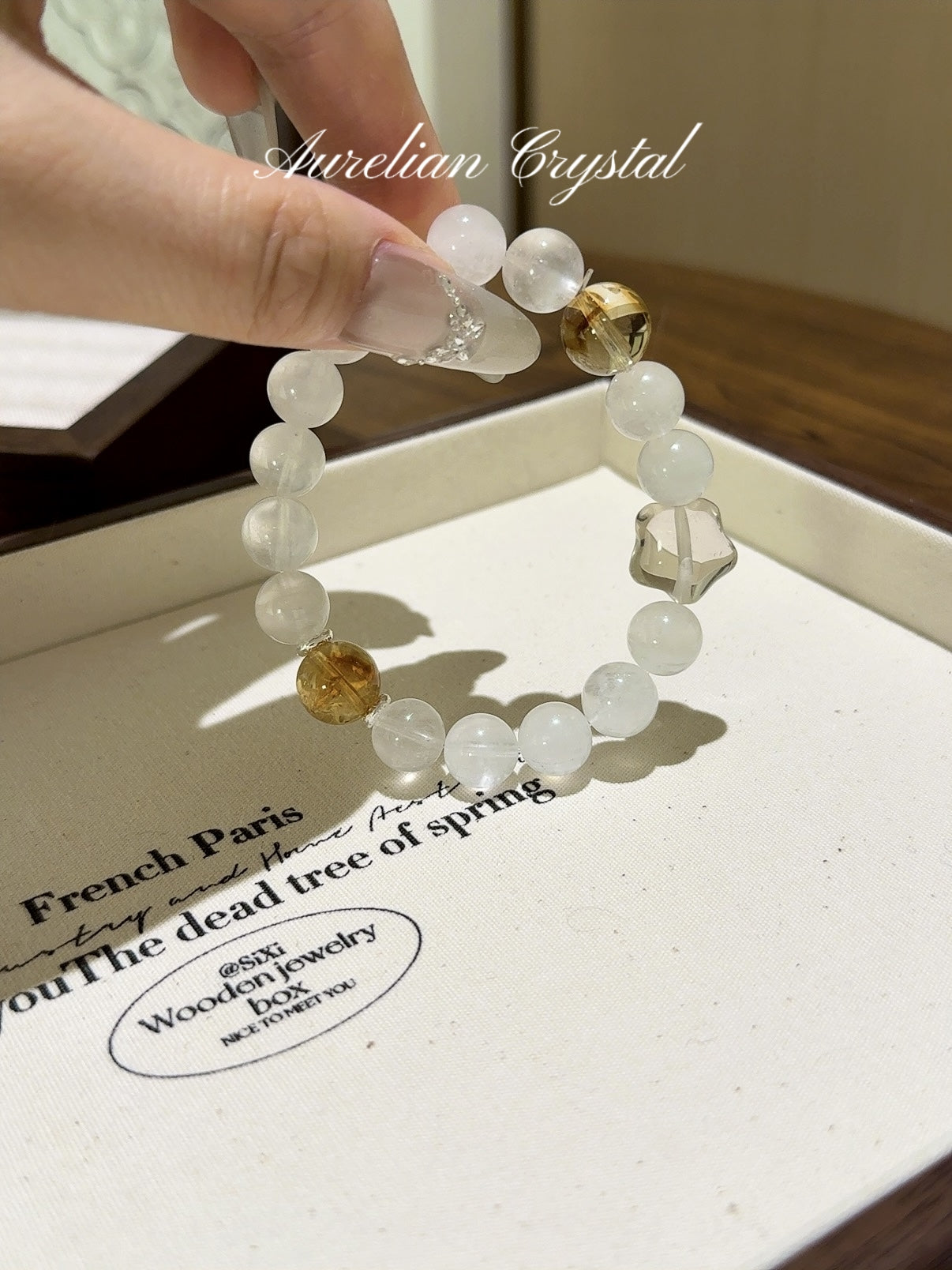 Blue Moonstone, Yellow Tower Quartz & Citrine Star Bracelet(bac779)