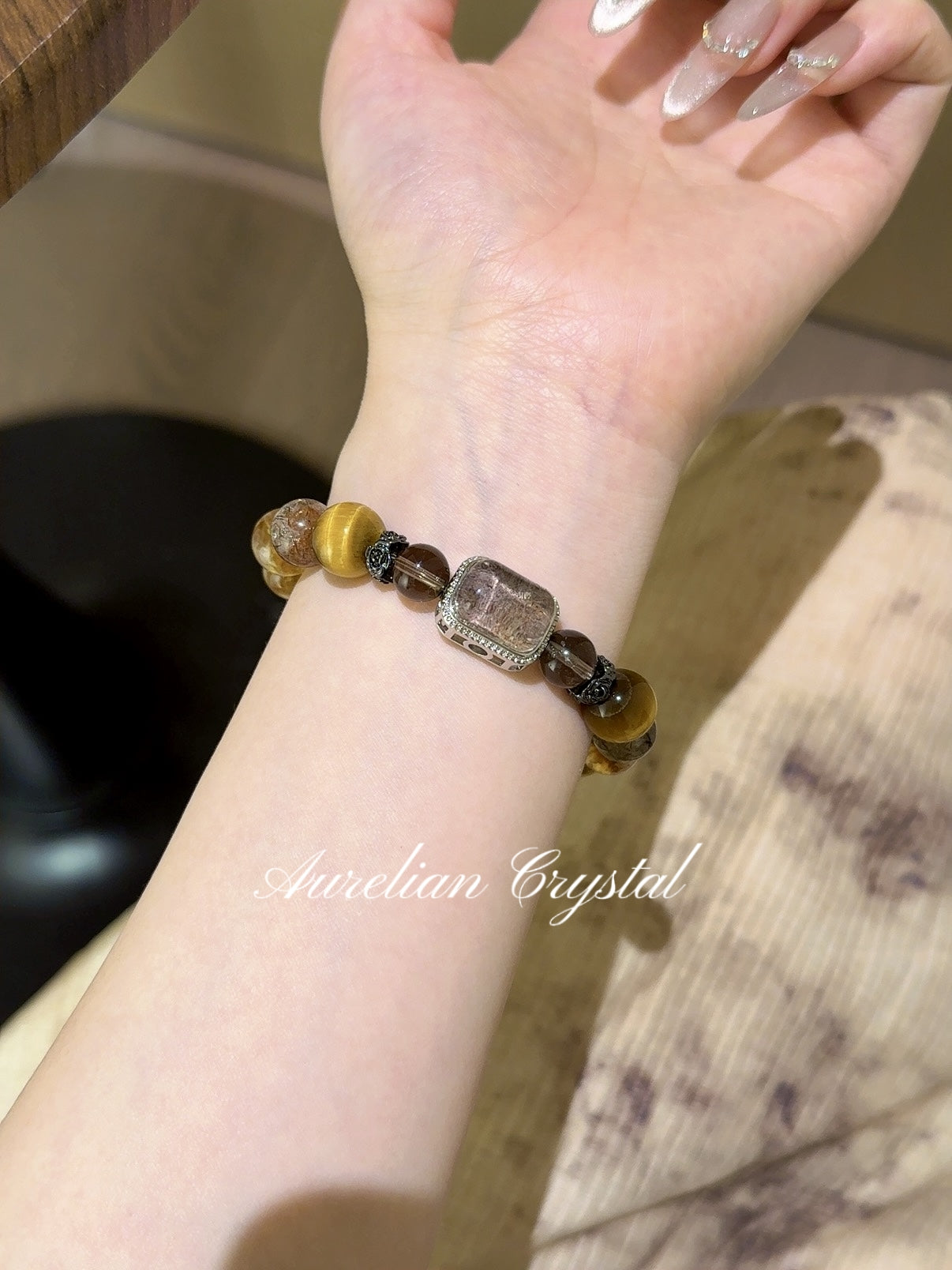 Yellow Tower Quartz, Tiger's Eye & Black Gold Super Magic Box Bracelet (bac742)