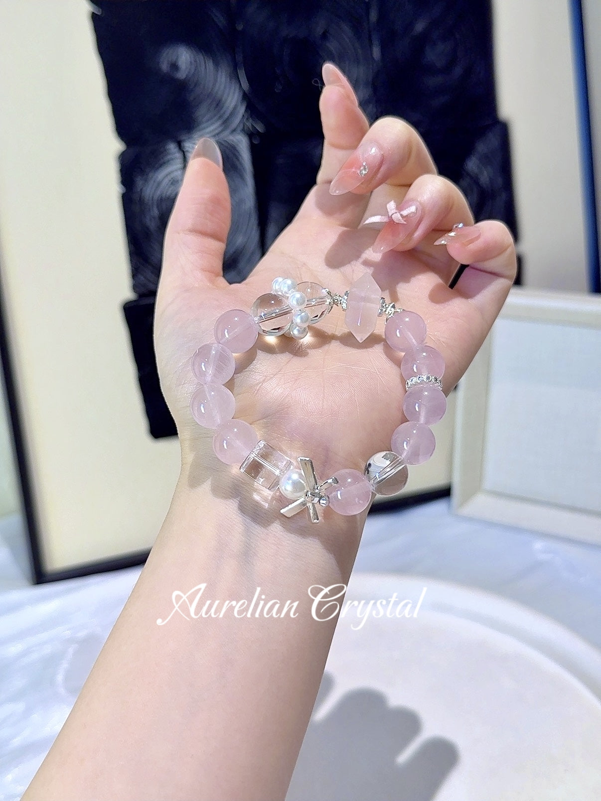 Rose Quartz & Clear Quartz Cube for Self-Love; Emotional Healing; Chakra Balance(bac639)