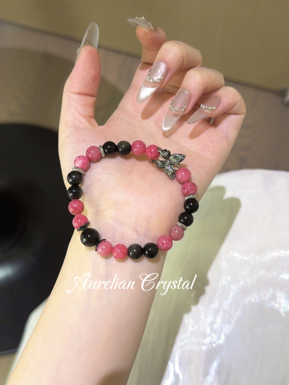 Rhodonite & Gold Obsidian Bracelet (bac847)