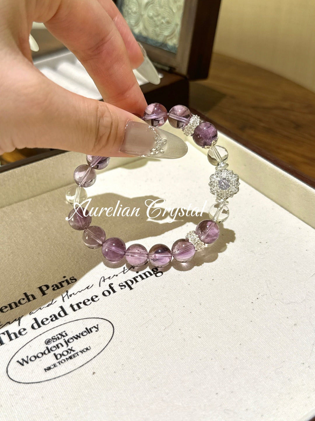 Amethyst & Clear Quartz Bracelet (bac862)