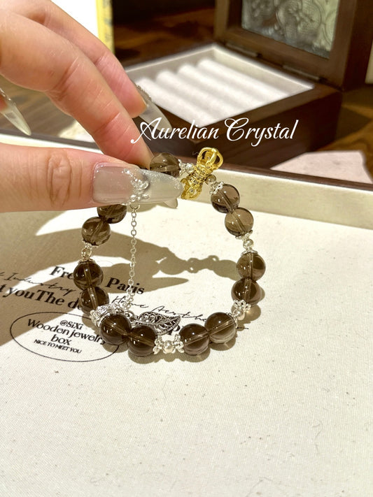 茶水晶手串Tea Quartz Bracelet (bac917)