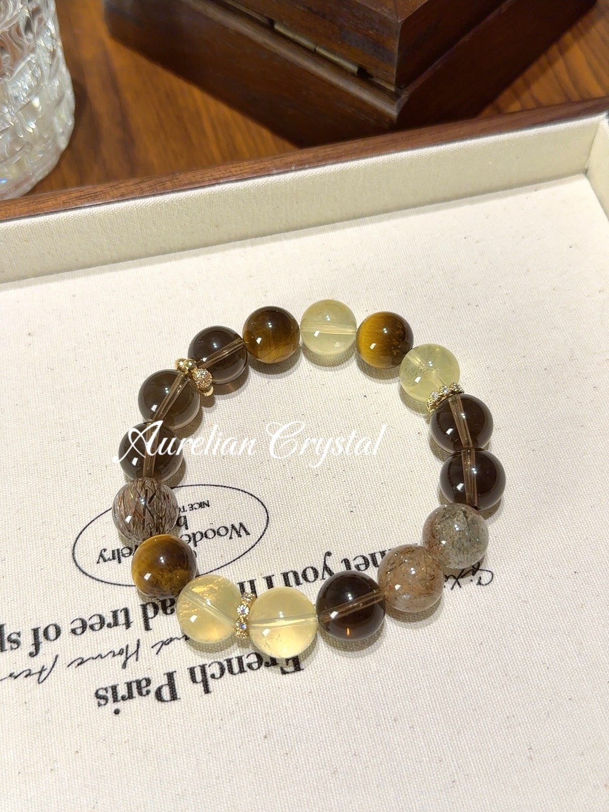 Yellow &Smoky Quartz Bracelet (bac623)