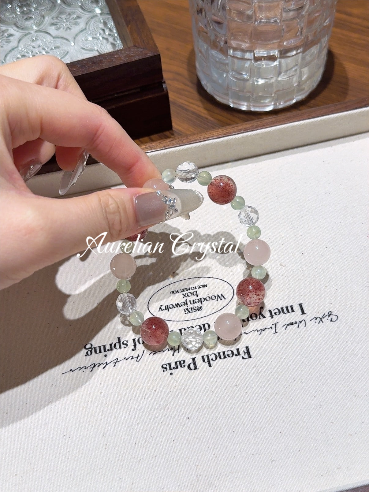 Rose Quartz & Strawberry Quartz for Positive Vibes/ Attracting Happiness (bac1561)