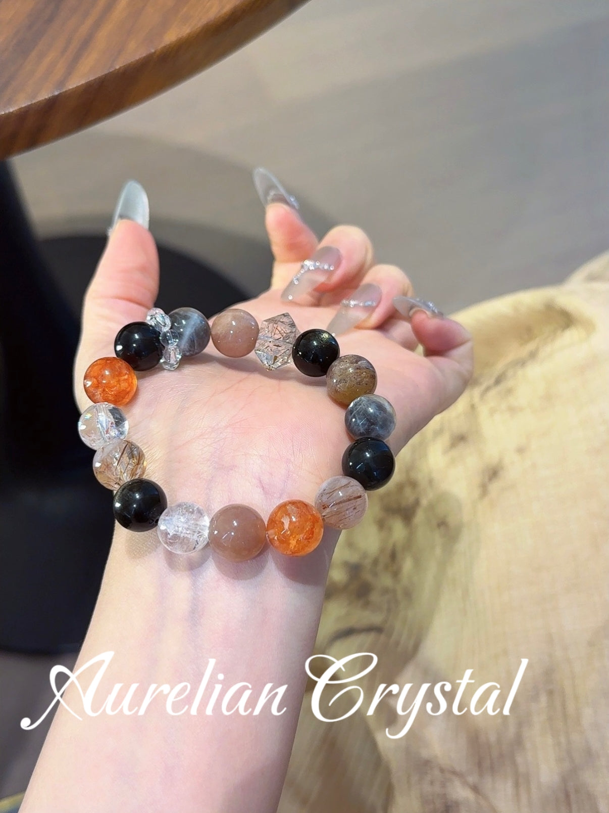 Red & Black Multi-Gemstone Bracelet(bac1247x)