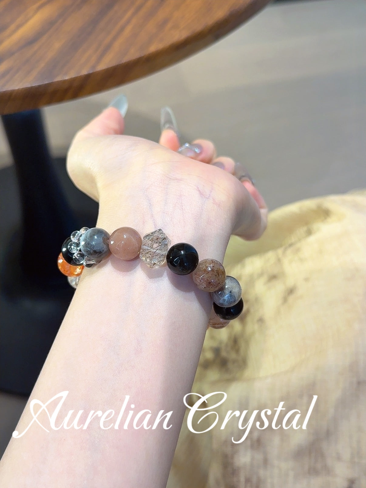 Red & Black Multi-Gemstone Bracelet(bac1247x)