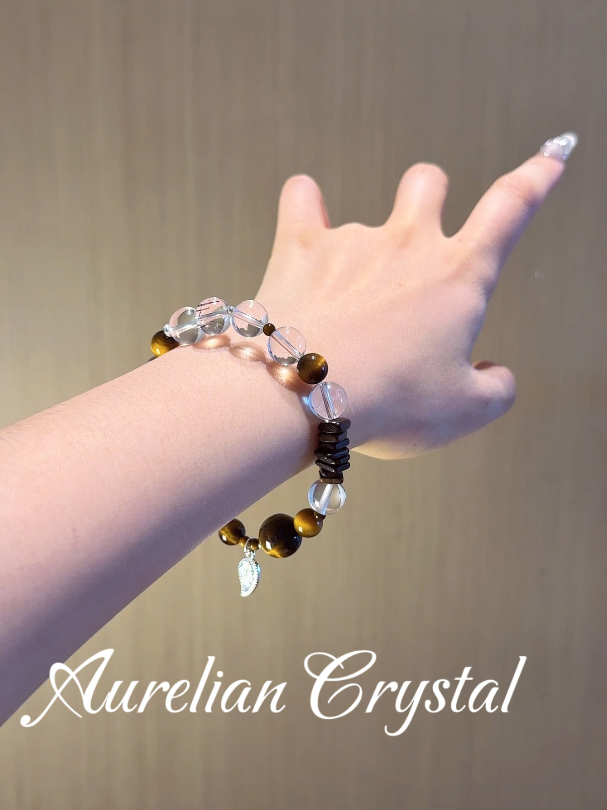 Yellow Tiger's Eye & Clear Quartz Bracelet(bac1492x)