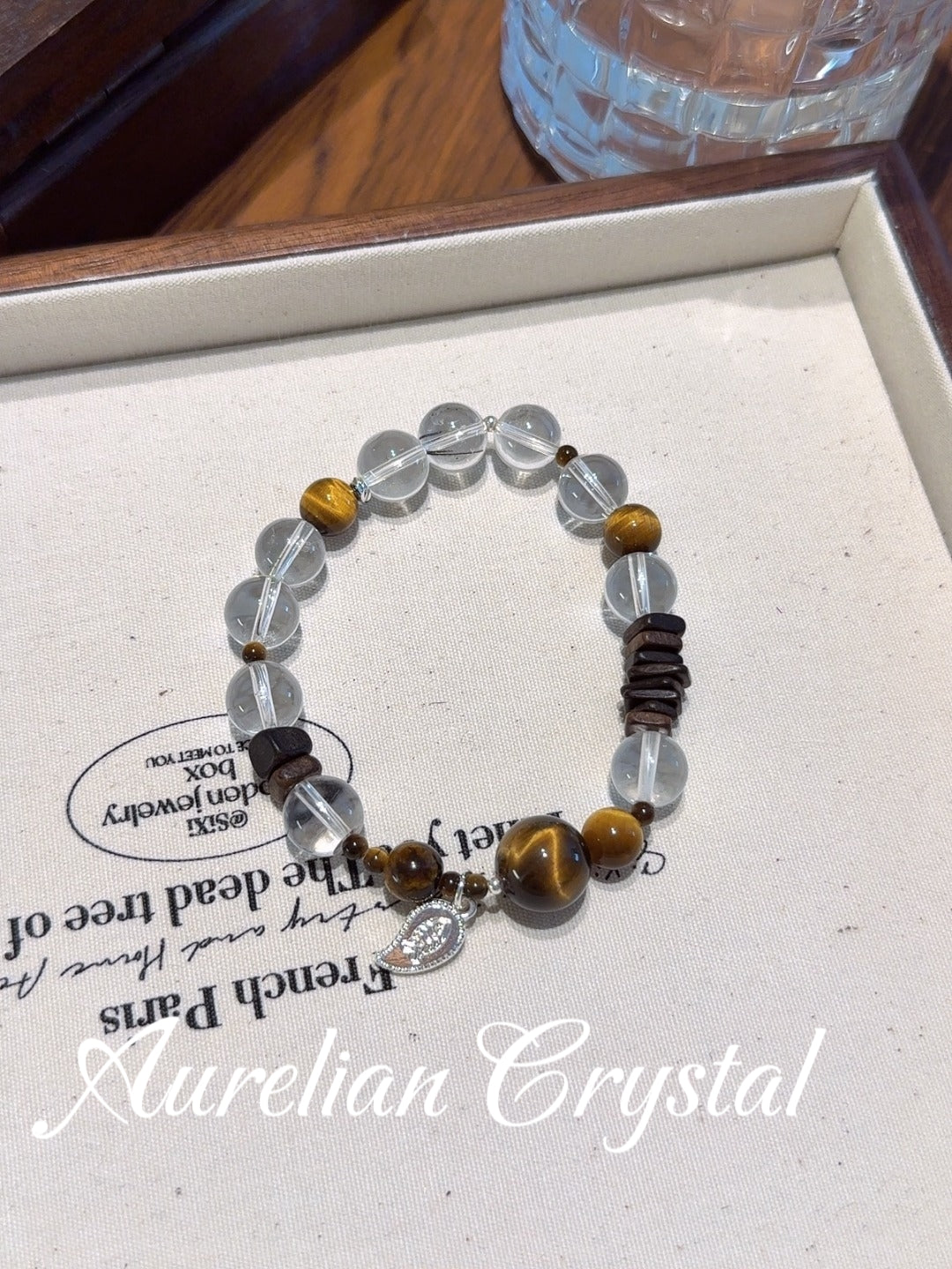 Yellow Tiger's Eye & Clear Quartz Bracelet(bac1492x)