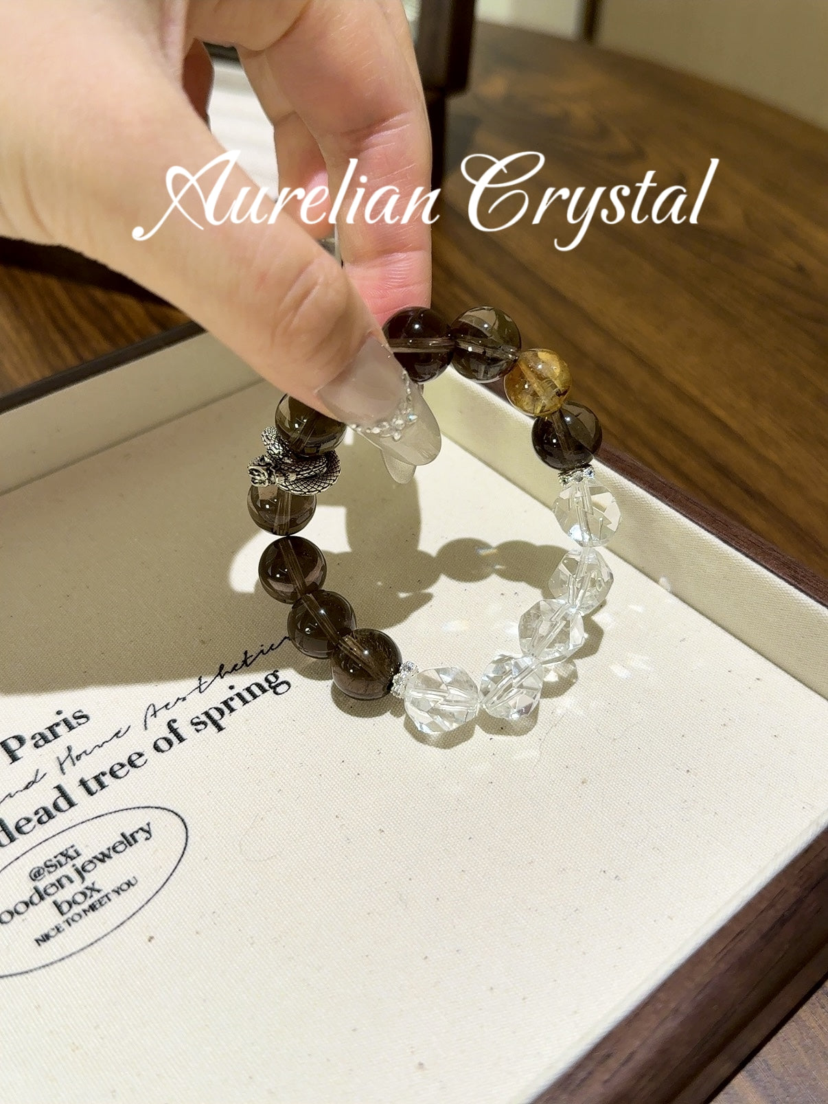 Tea & Clear Crystal Bracelet(bac765)