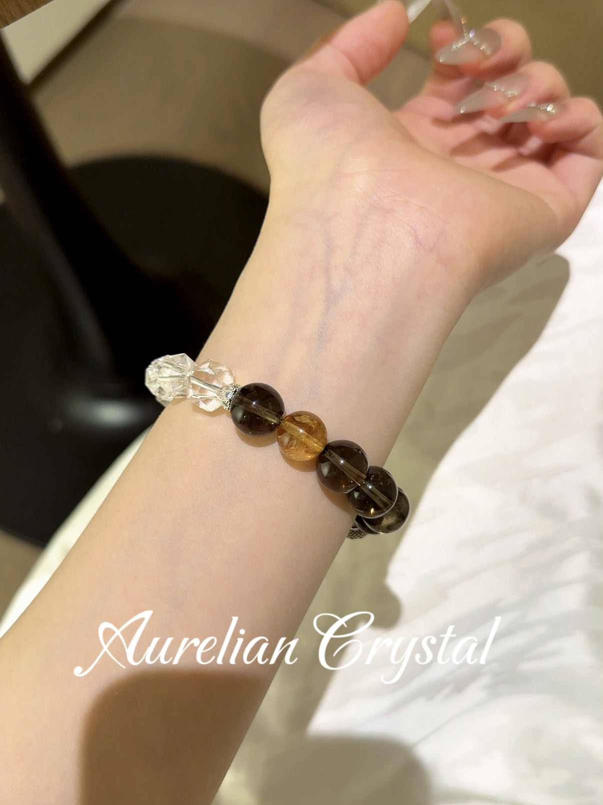 Tea & Clear Crystal Bracelet(bac765)