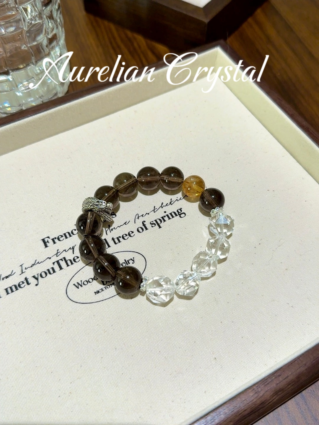Tea & Clear Crystal Bracelet(bac765)