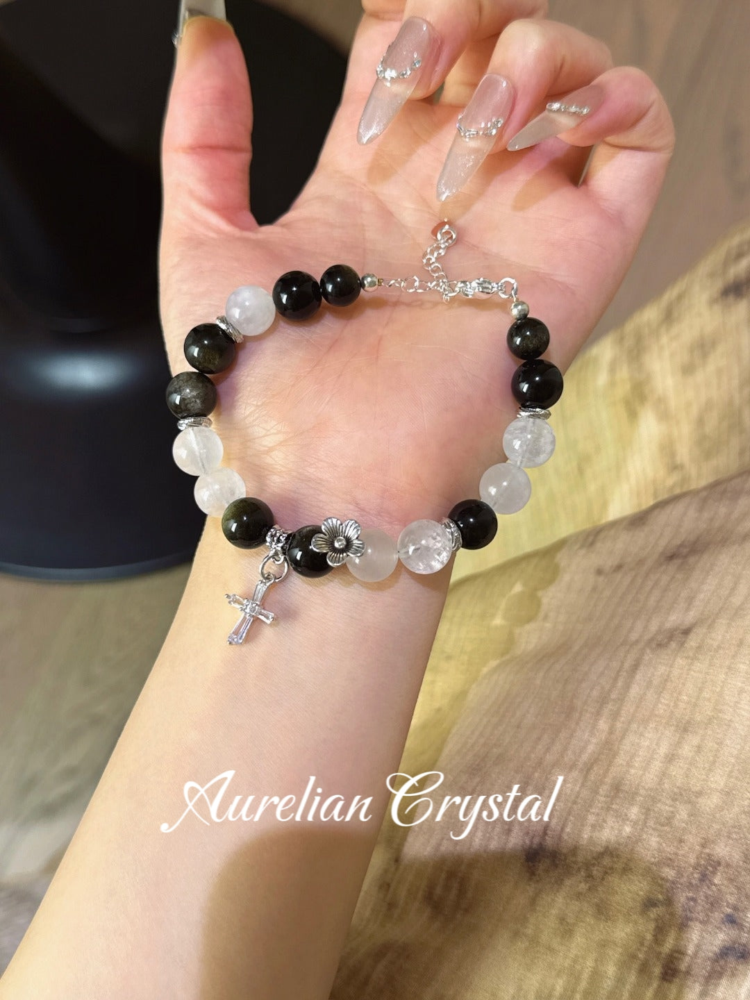 Gold Sheen Gem & Blue Moonstone Bracelet(bac1007)