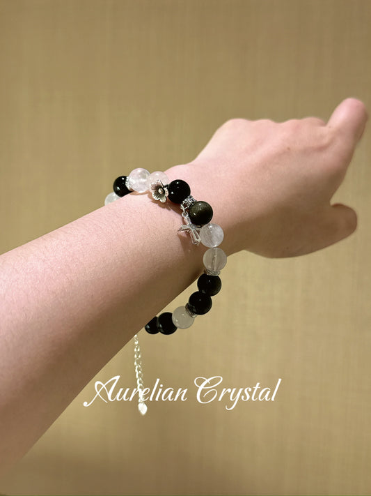 Gold Sheen Gem & Blue Moonstone Bracelet(bac1007)