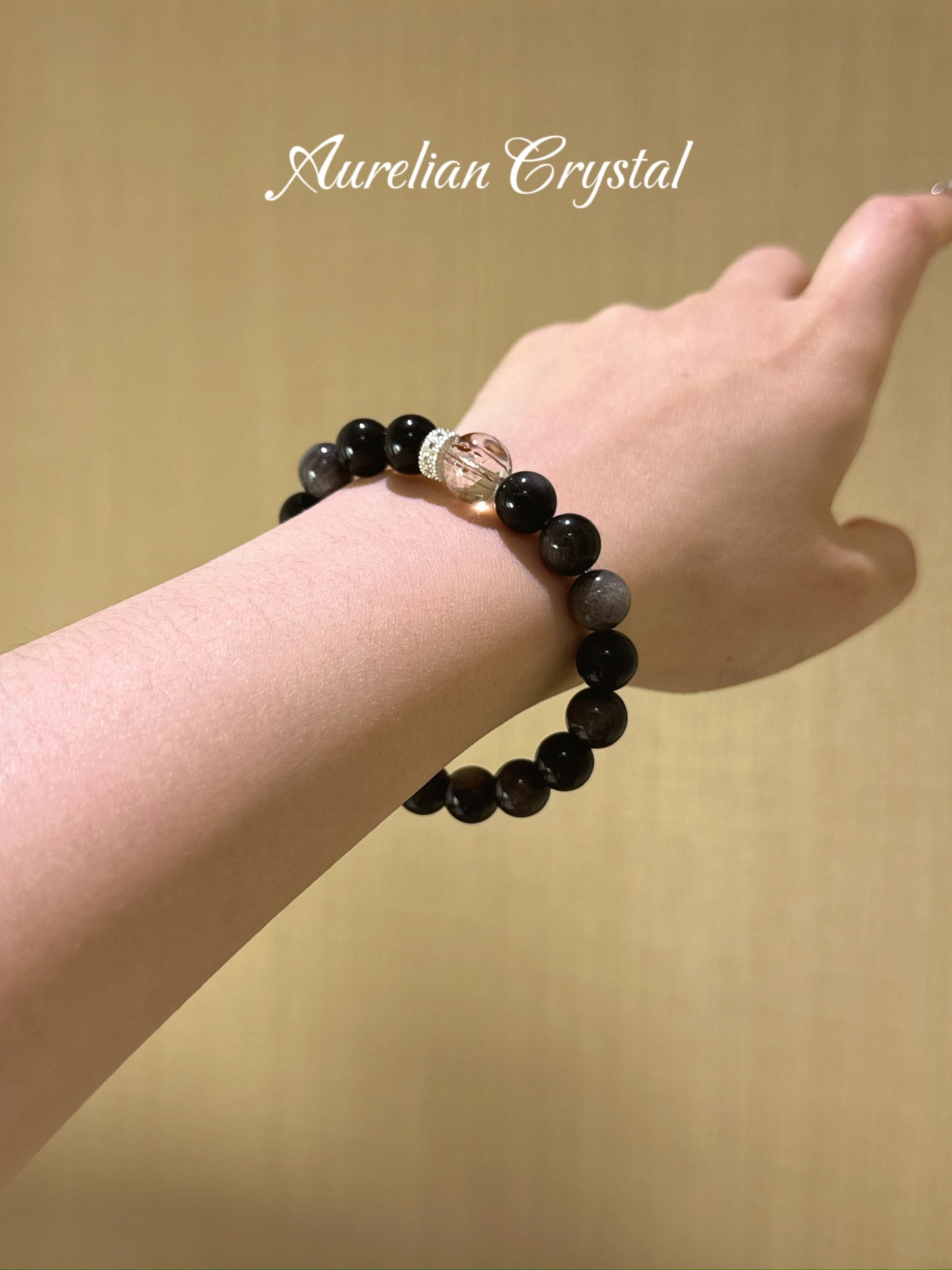 Silver Sheen Obsidian & Black Gold Ultre Bracelet (bac1002)