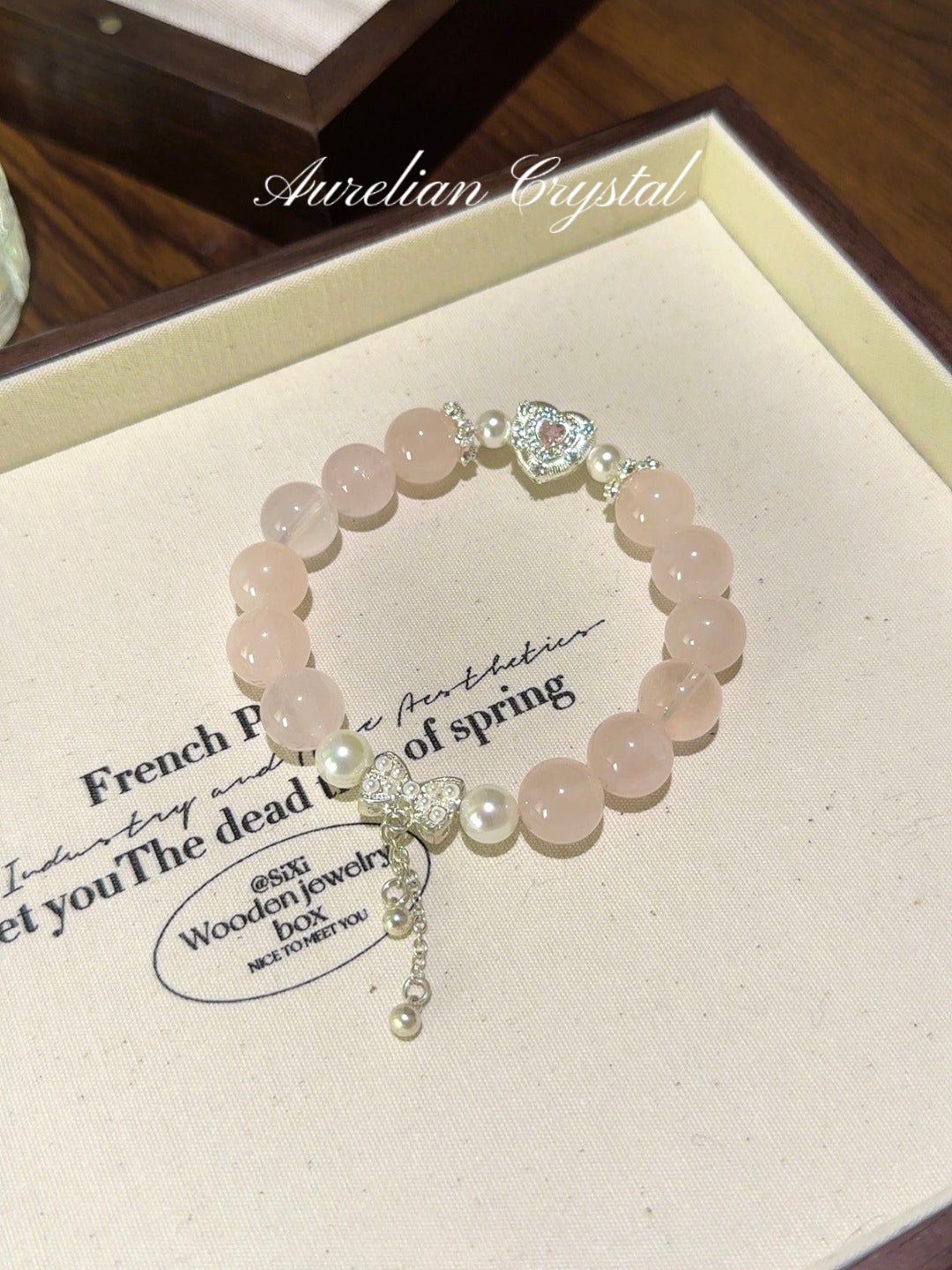 Rose Quartz & Pearl Bracelet (bac831)