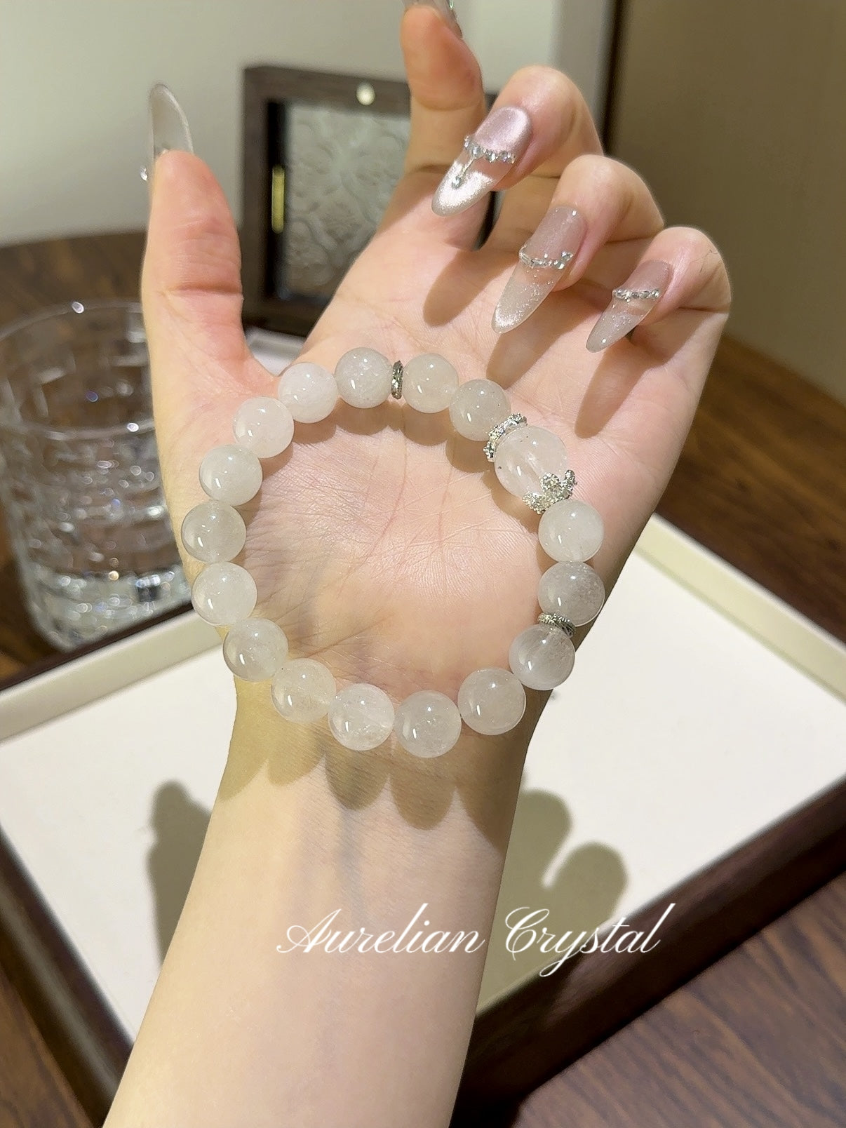 White Phantom Quartz Bracelet (bac786)