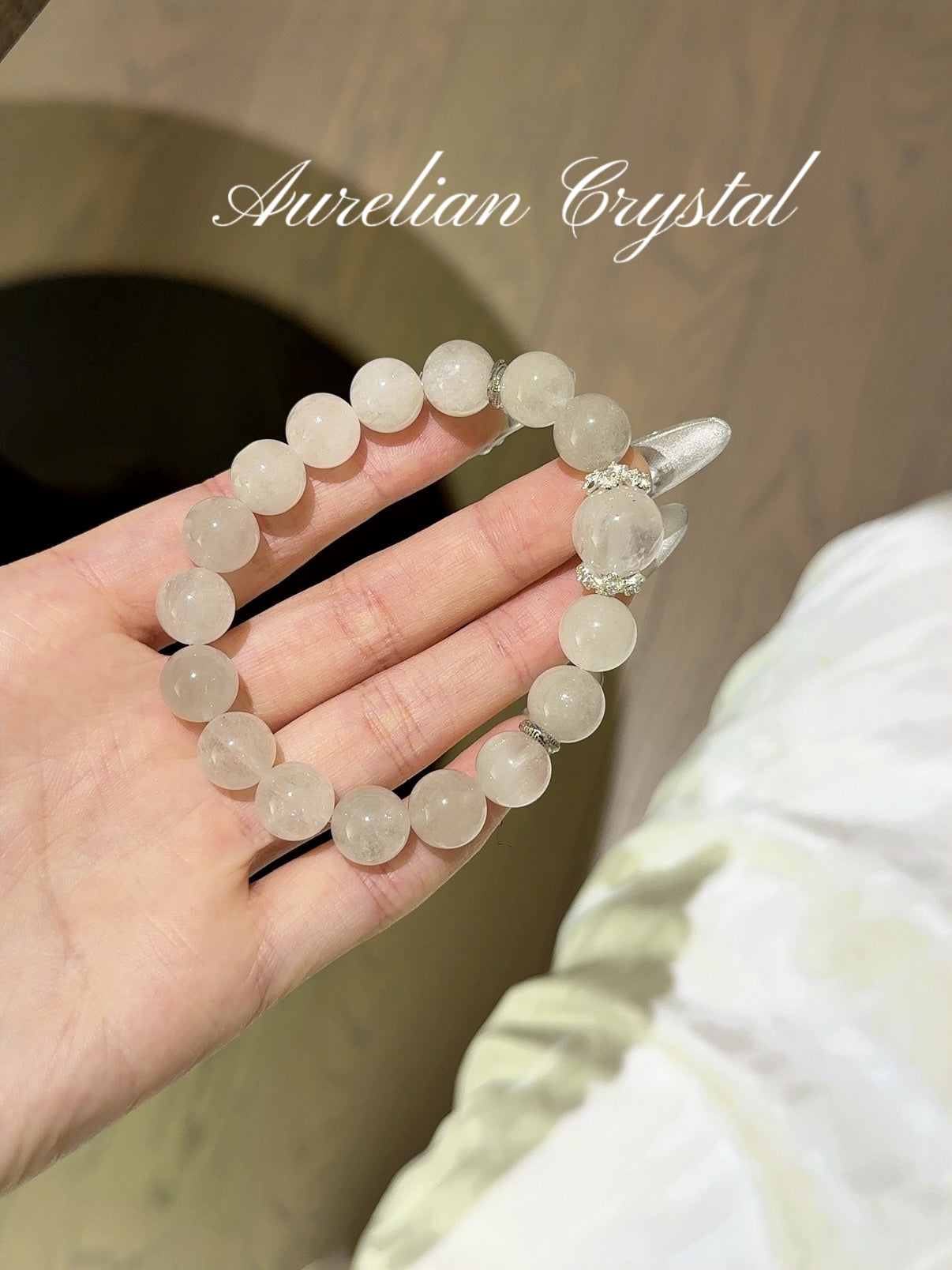 White Phantom Quartz Bracelet (bac786)