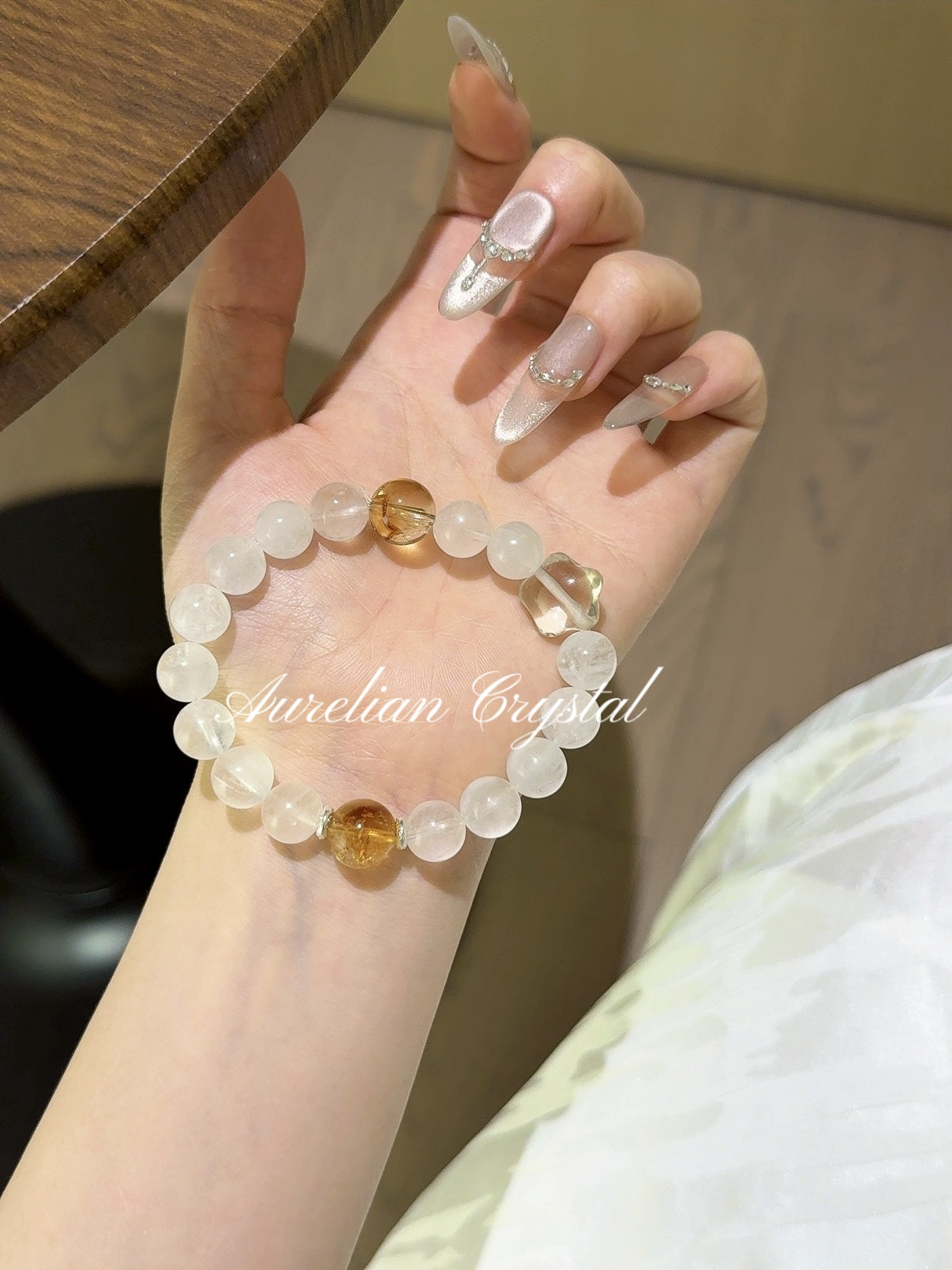 Blue Moonstone, Yellow Tower Quartz & Citrine Star Bracelet(bac779)