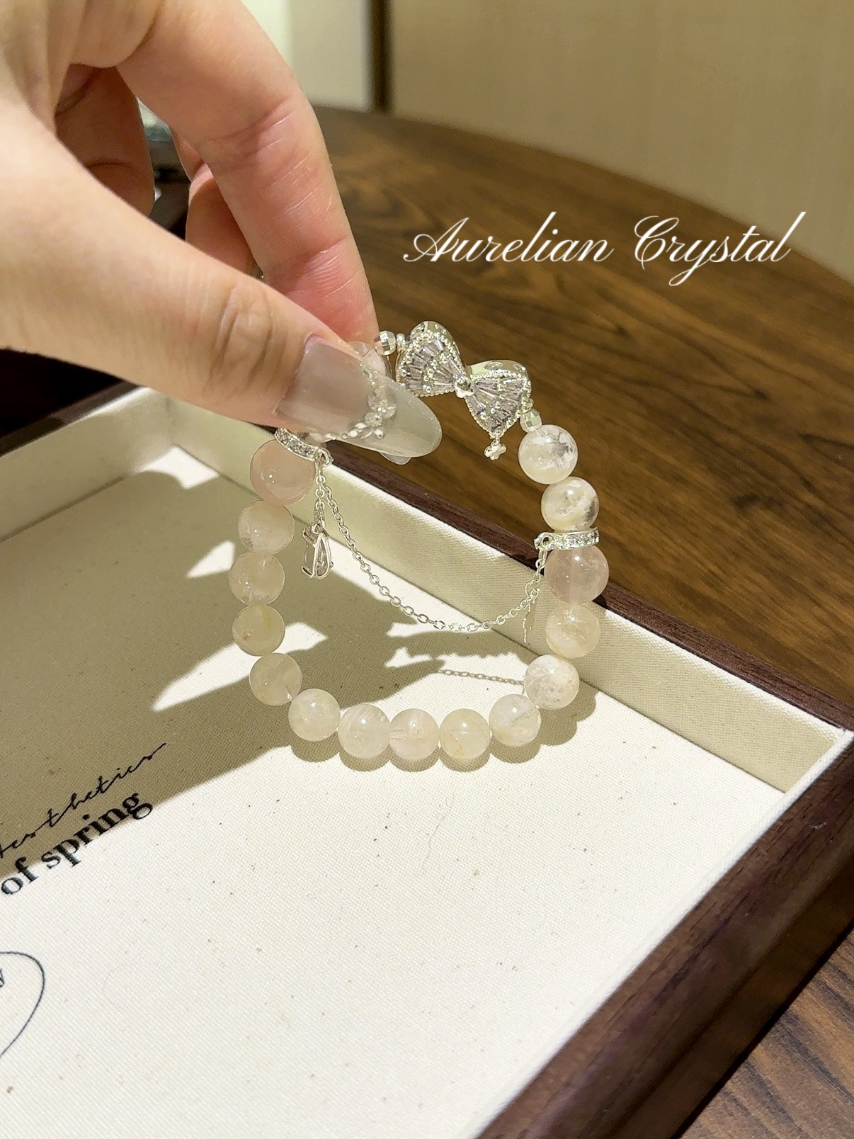 White Phantom & Rose Quartz Bracelet (bac763)