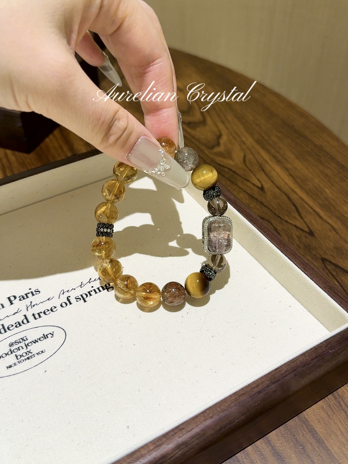 Yellow Tower Quartz, Tiger's Eye & Black Gold Super Magic Box Bracelet (bac742)
