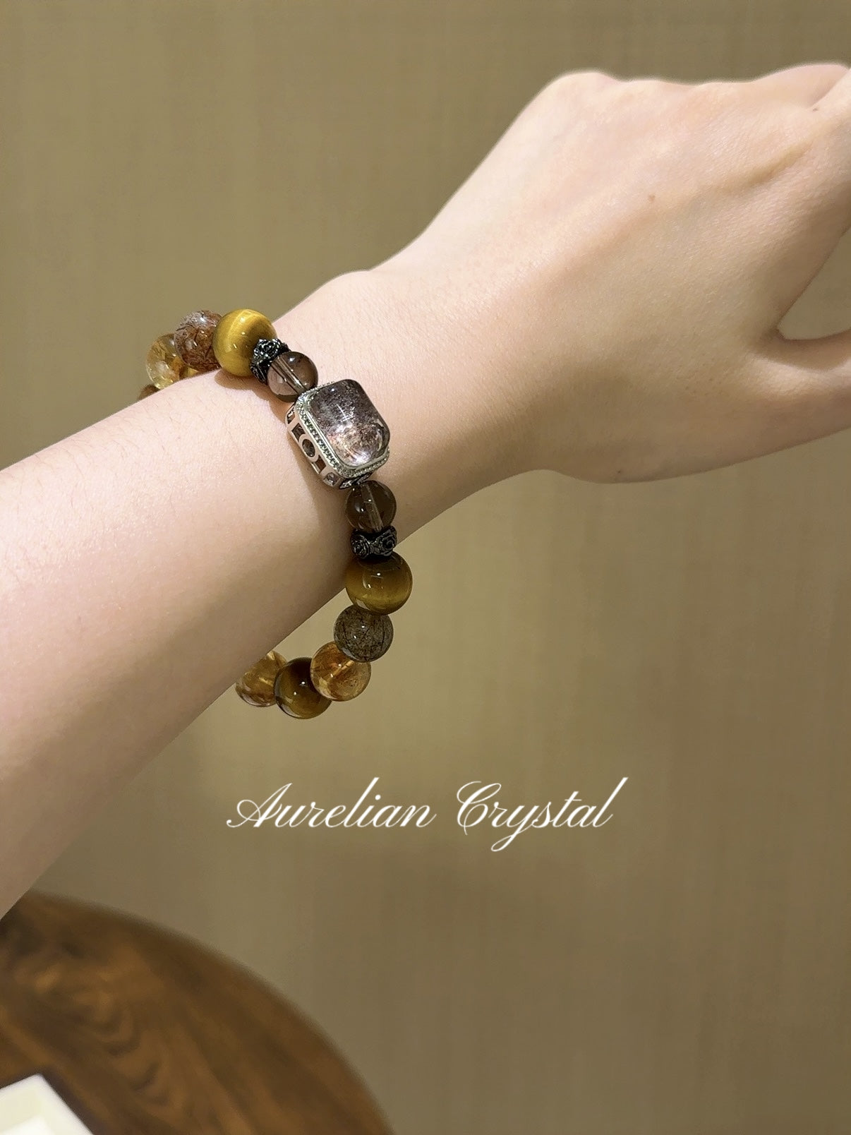 Yellow Tower Quartz, Tiger's Eye & Black Gold Super Magic Box Bracelet (bac742)