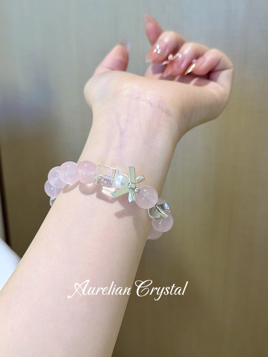 Rose Quartz & Clear Quartz Cube for Self-Love; Emotional Healing; Chakra Balance(bac639)