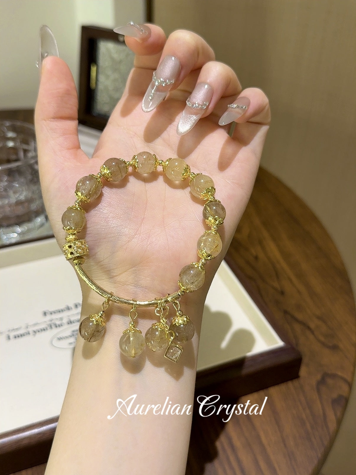 Rutilated Quartz (Golden) Bracelet (bac736)