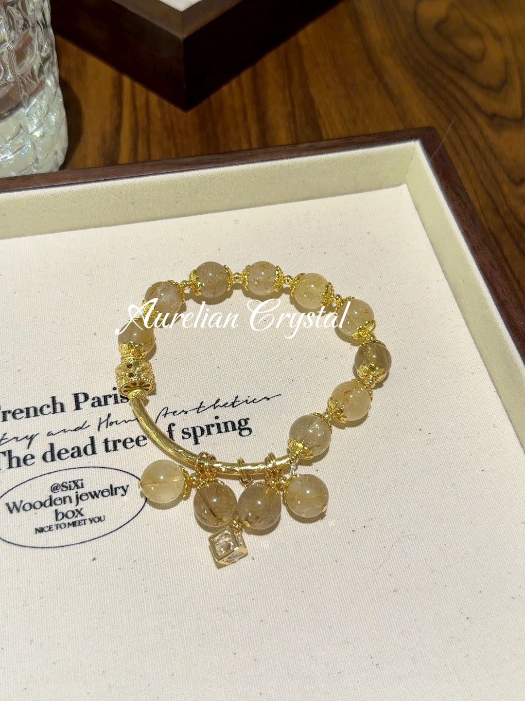 Rutilated Quartz (Golden) Bracelet (bac736)