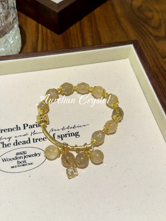 Rutilated Quartz (Golden) Bracelet (bac736)