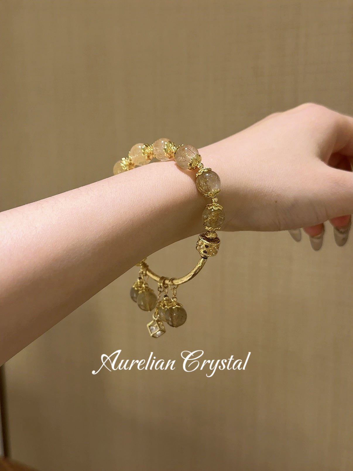 Rutilated Quartz (Golden) Bracelet (bac736)