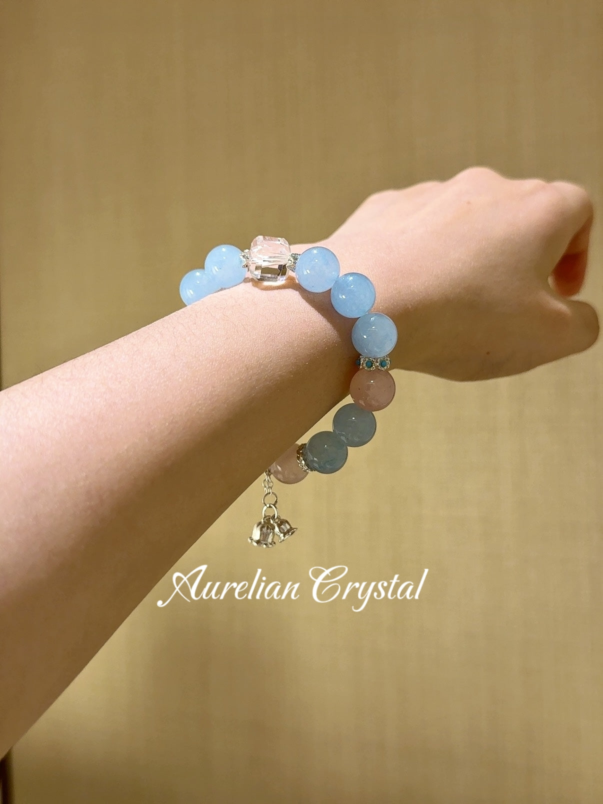 Blue Chalcedony & Rose Quartz freeform Bracelet (bac889)