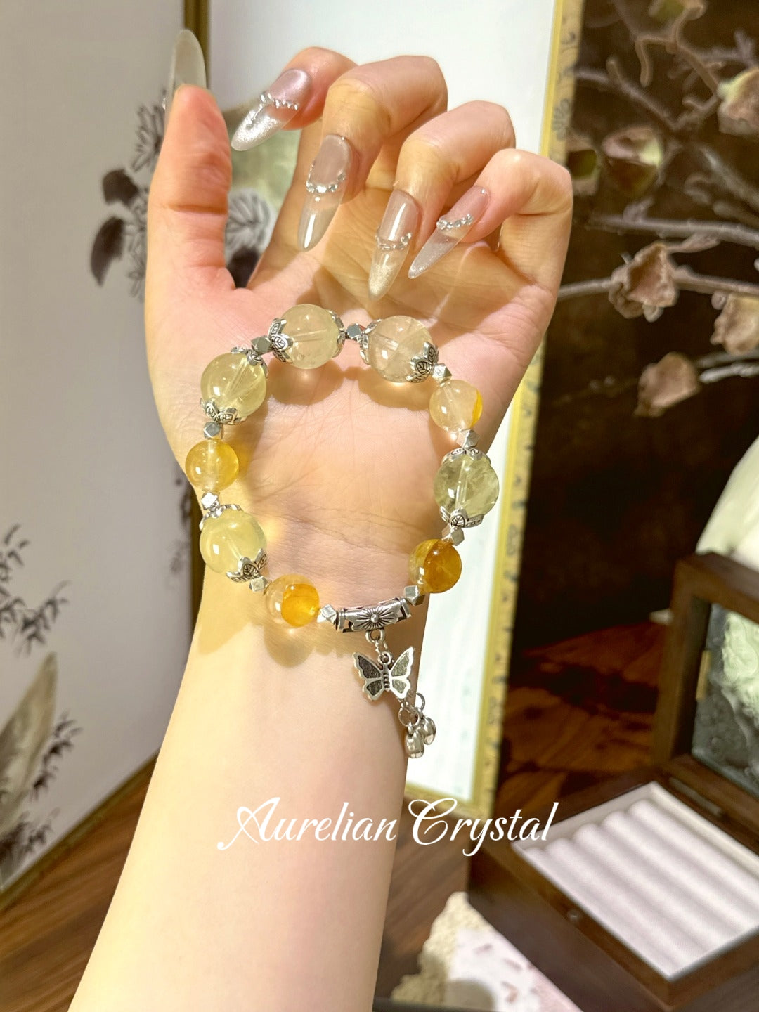 Citrine & Yellow Rutilated Quartz Bracelet (bac1029)