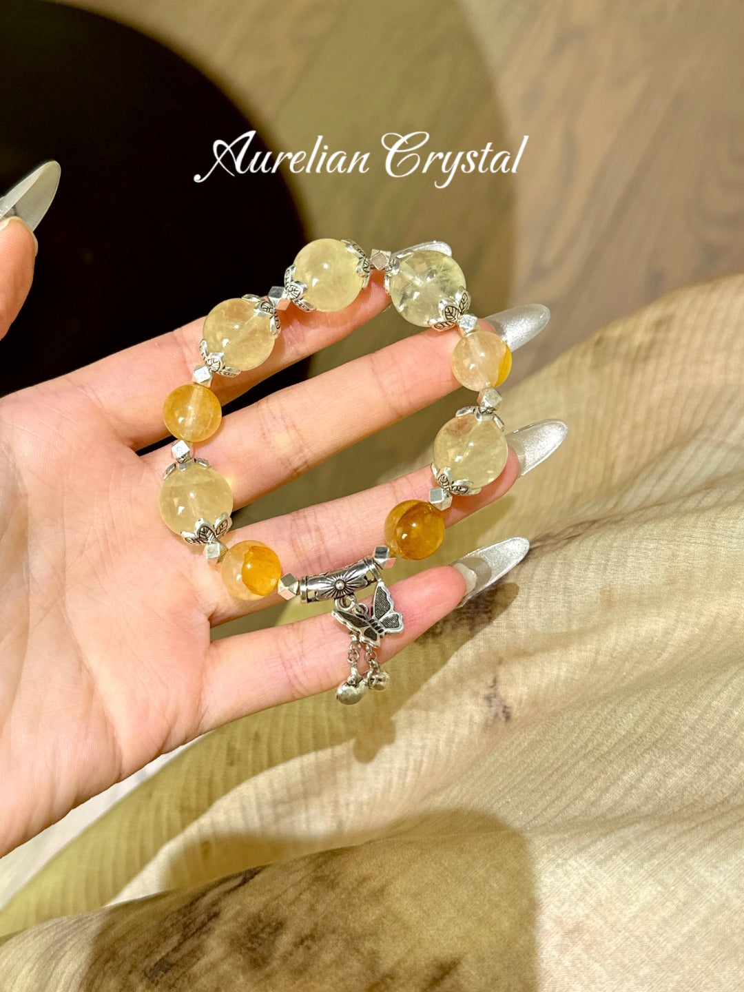 Citrine & Yellow Rutilated Quartz Bracelet (bac1029)