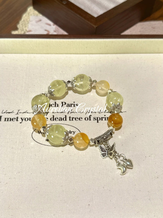 Citrine & Yellow Rutilated Quartz Bracelet (bac1029)