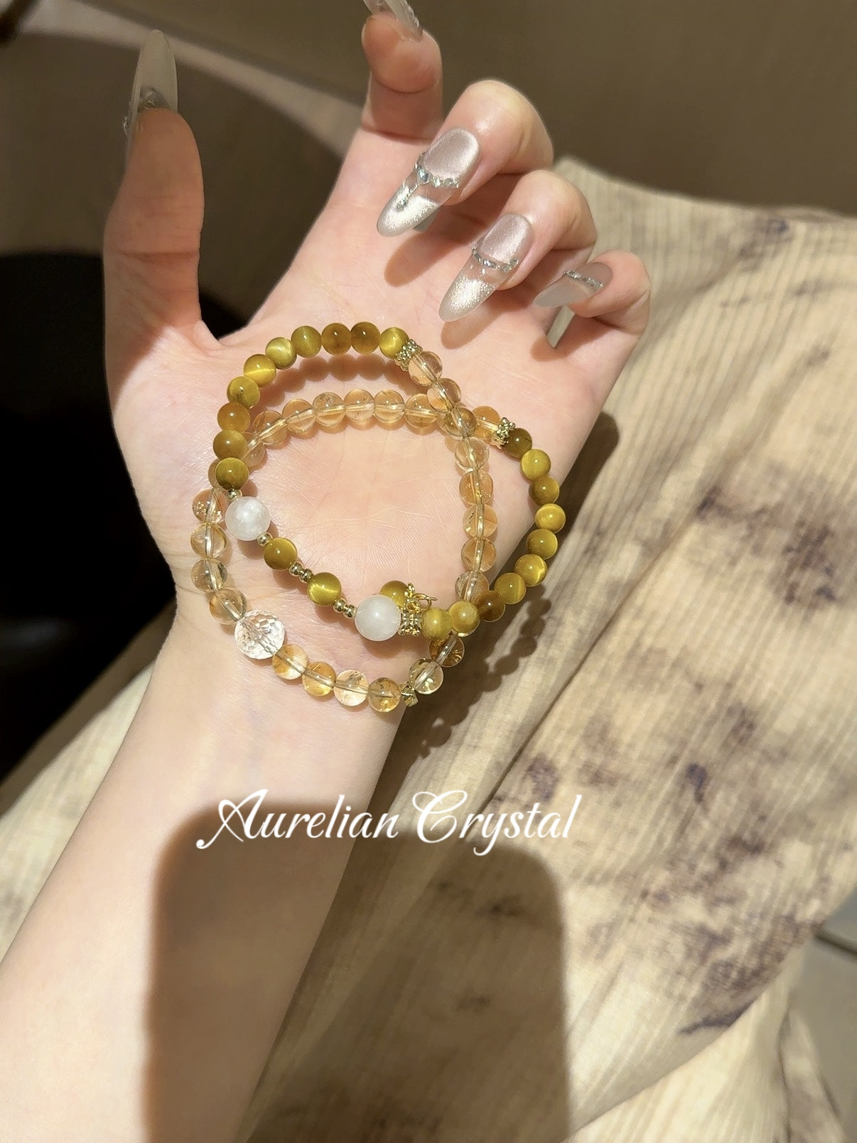 Yellow Tower Quartz Double Strand Bracelet (bac743)