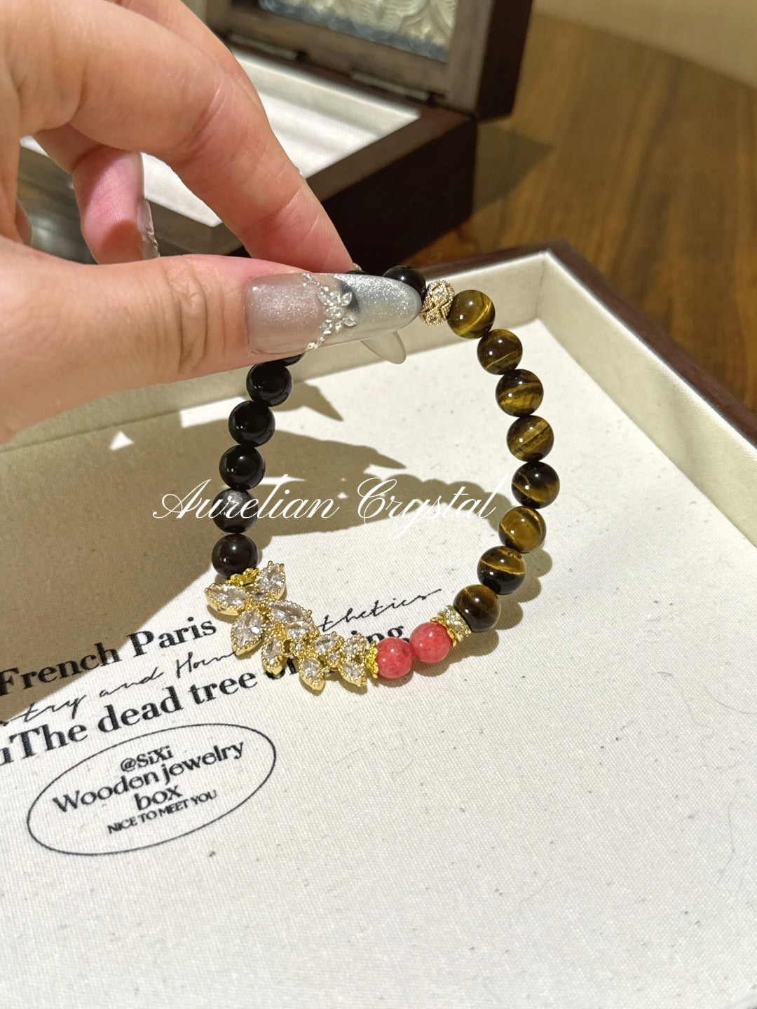 Yellow Tiger’s Eye, Silver Sheen Obsidian & Rhodonite Bracelet (bac961)
