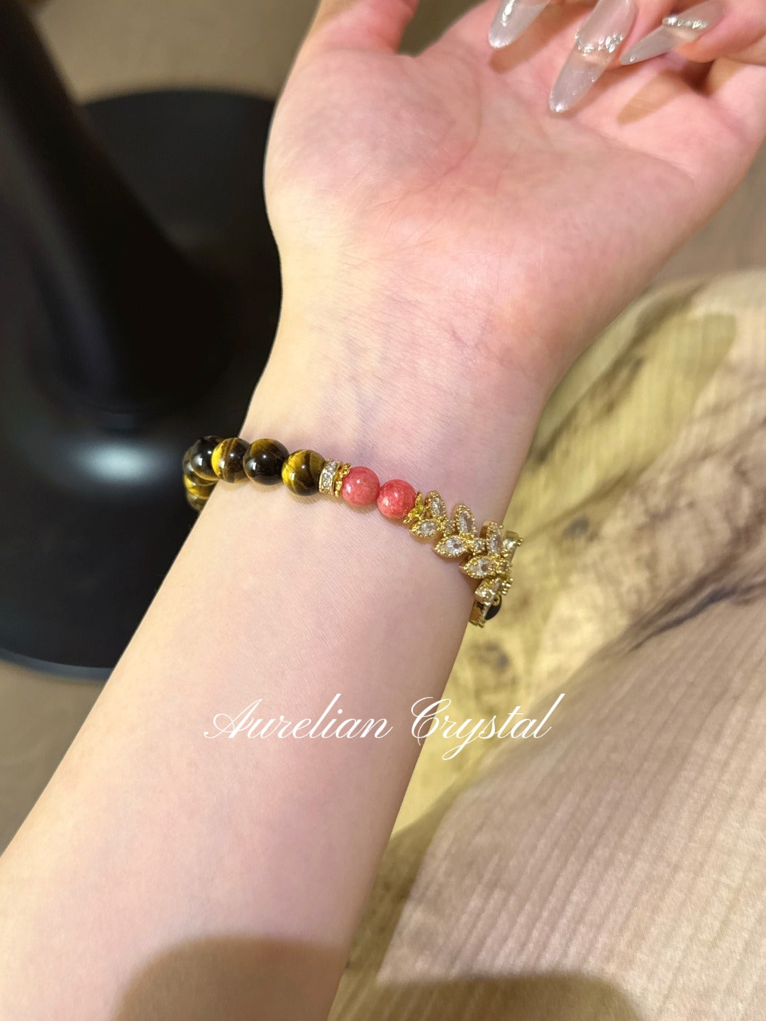 Yellow Tiger’s Eye, Silver Sheen Obsidian & Rhodonite Bracelet (bac961)