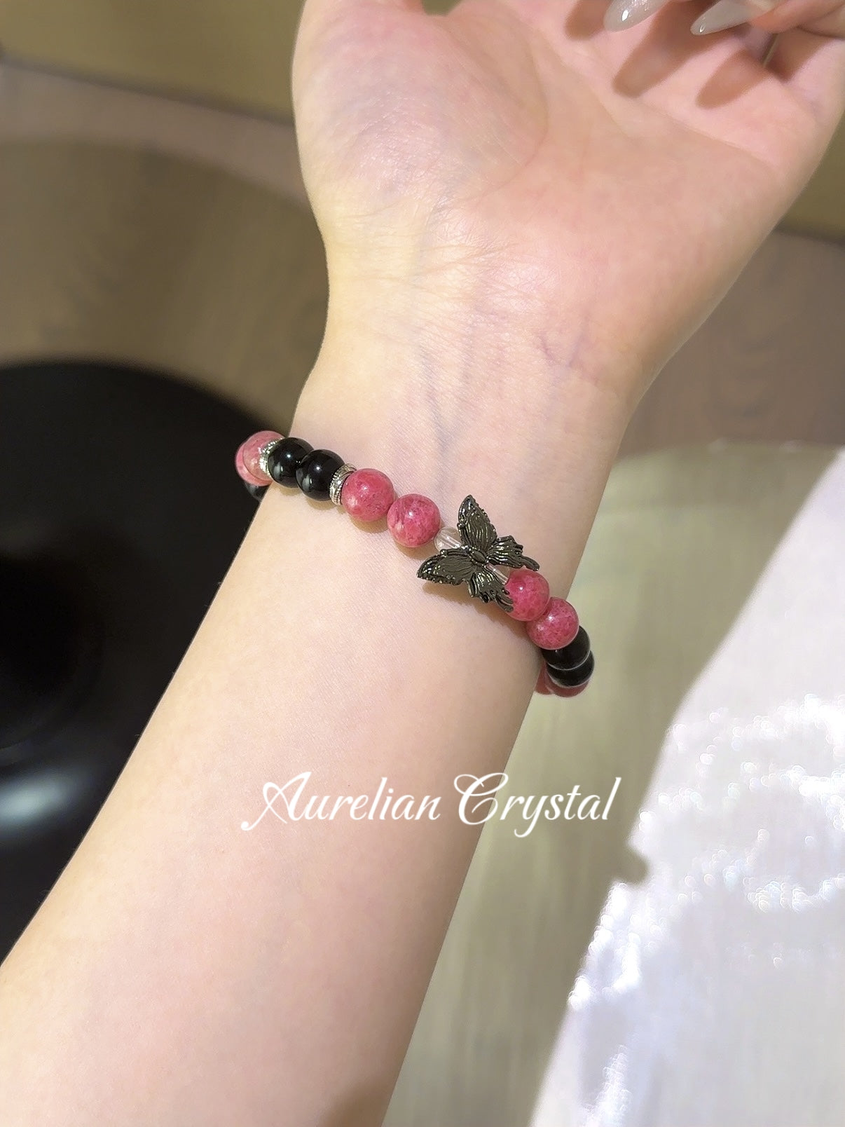 Rhodonite & Gold Obsidian Bracelet (bac847)