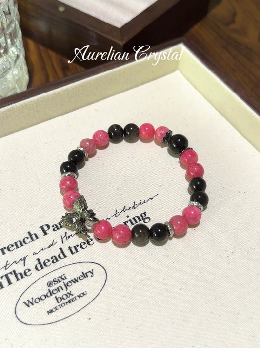 Rhodonite & Gold Obsidian Bracelet (bac847)