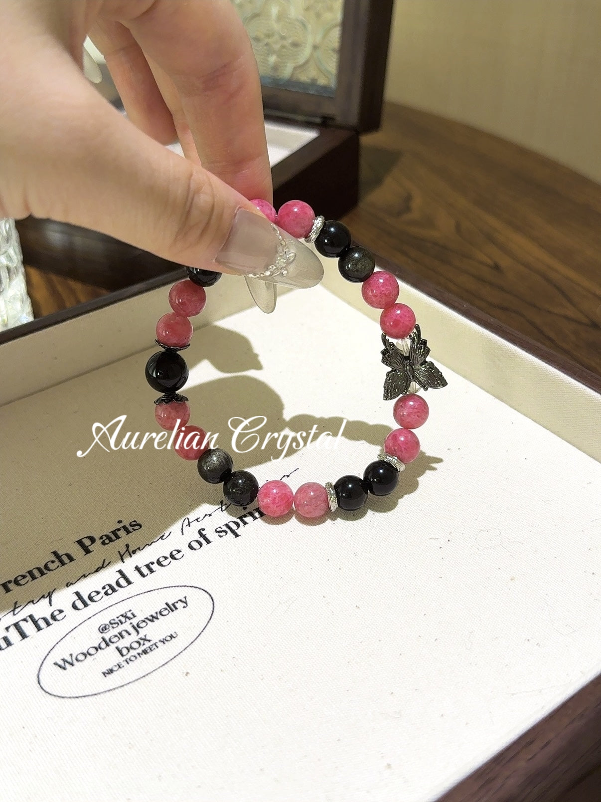 Rhodonite & Gold Obsidian Bracelet (bac847)