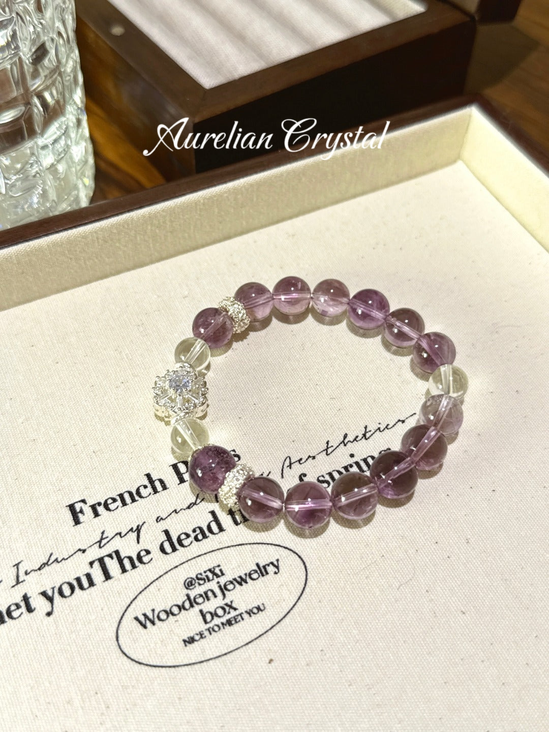 Amethyst & Clear Quartz Bracelet (bac862)