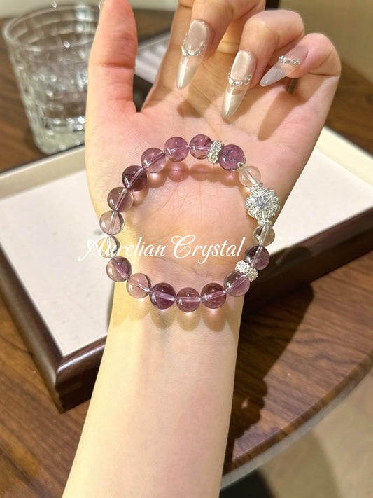 Amethyst & Clear Quartz Bracelet (bac862)