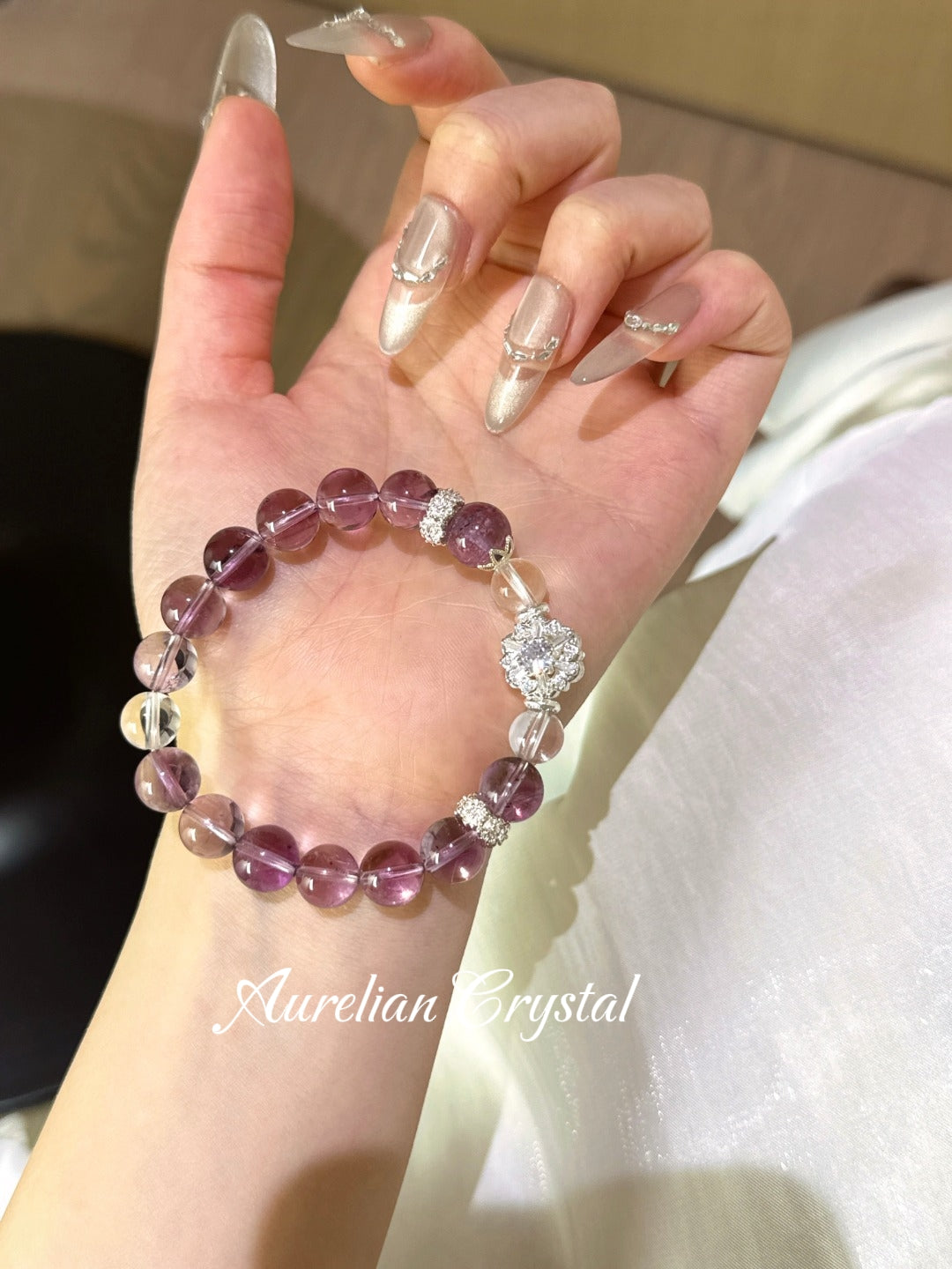 Amethyst & Clear Quartz Bracelet (bac862)