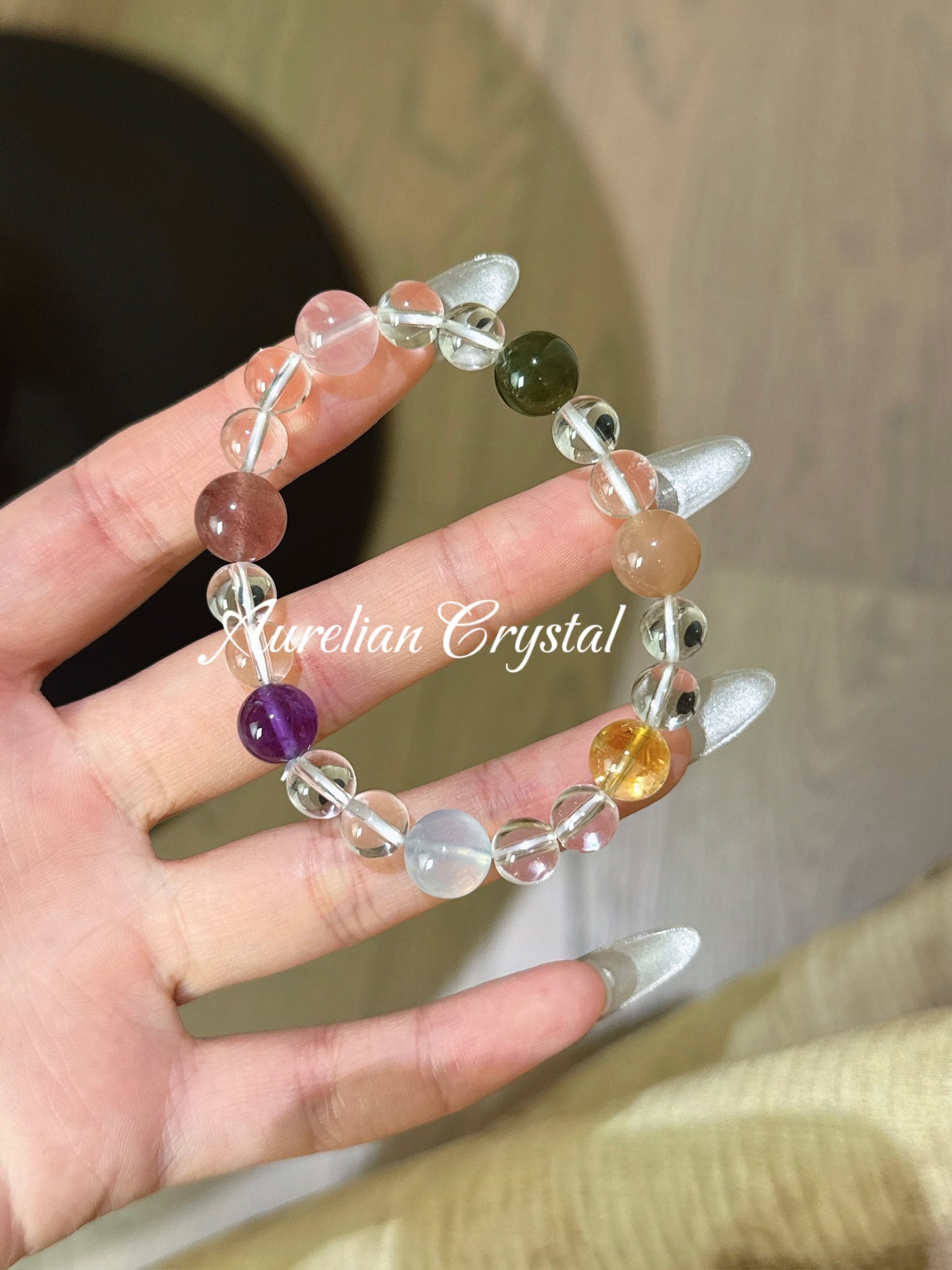 Clear Quartz Multi-Gemstone Bracelet (bac793x)