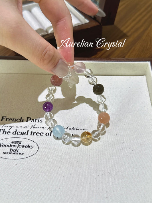 Clear Quartz Multi-Gemstone Bracelet (bac793x)