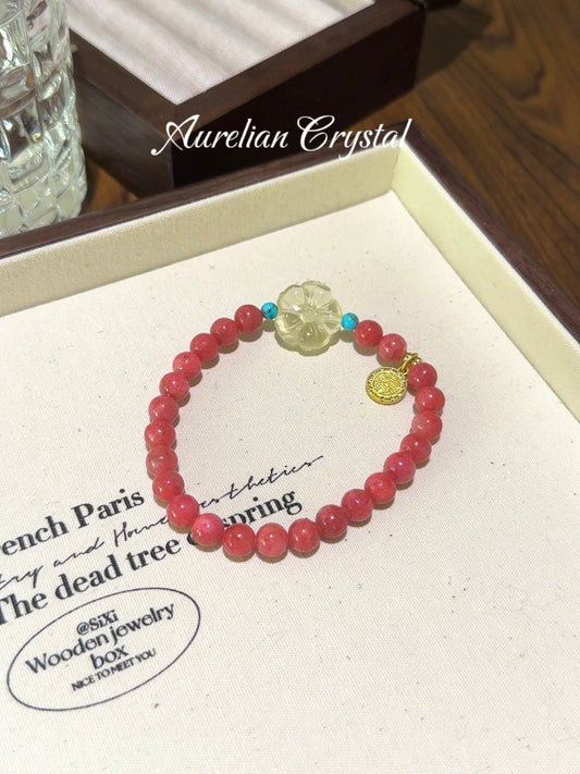 Rhodonite, Turquoise & Citrine Flower Bracelet (bac850)