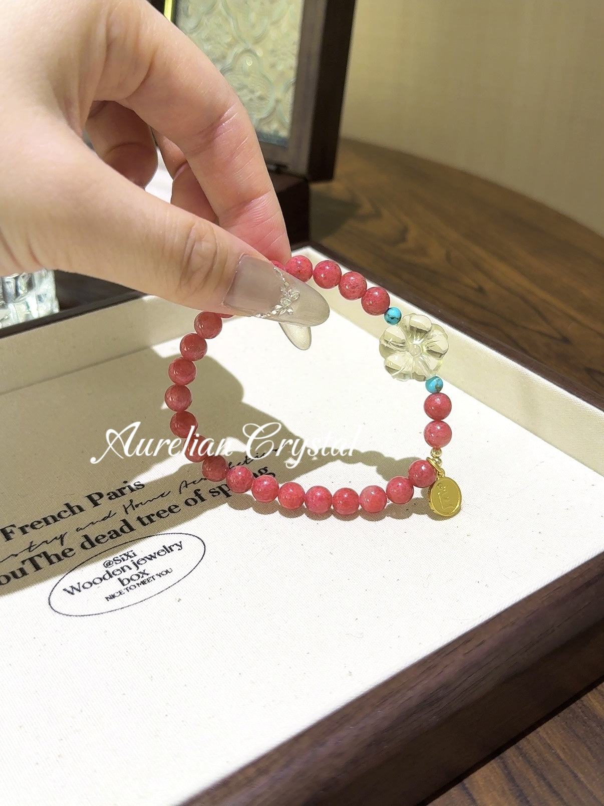 Rhodonite, Turquoise & Citrine Flower Bracelet (bac850)