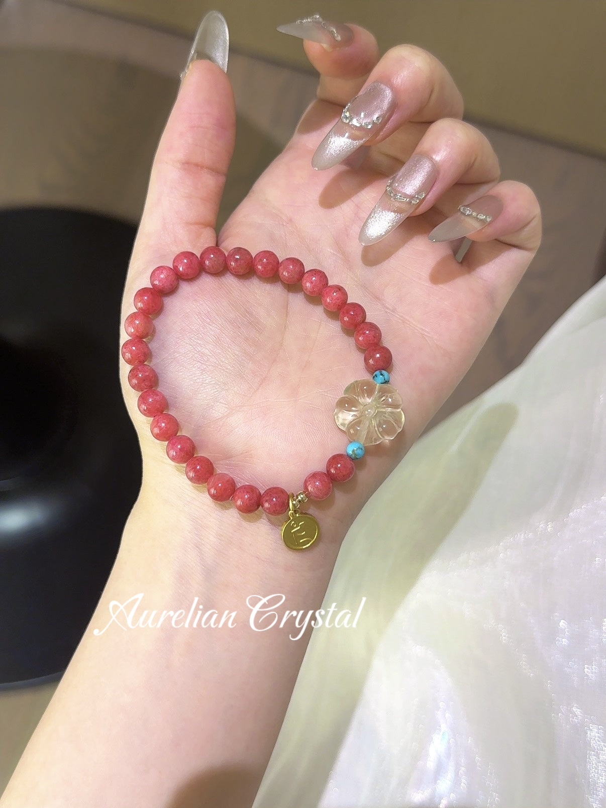 Rhodonite, Turquoise & Citrine Flower Bracelet (bac850)