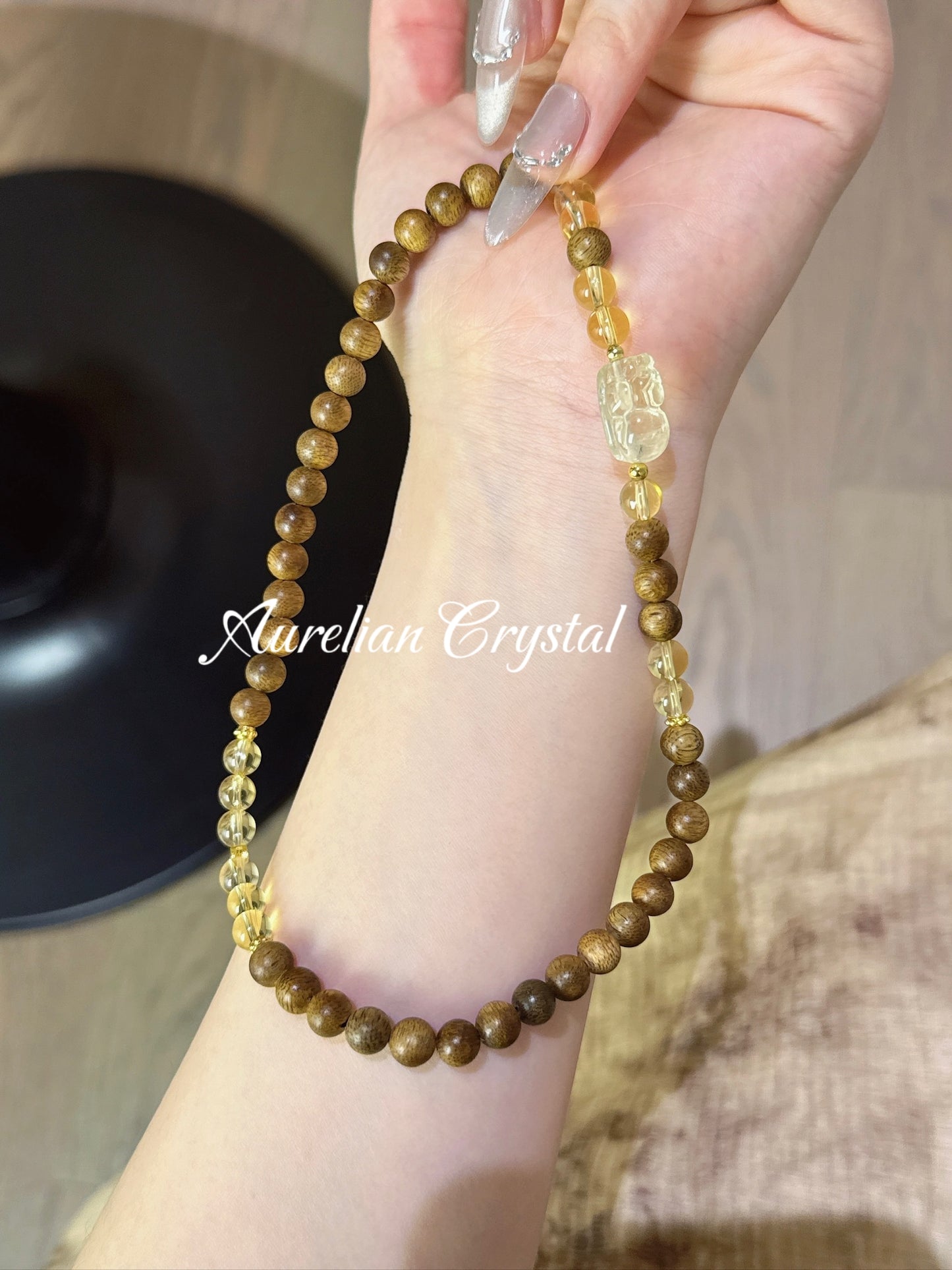 Citrine & Agarwood Pi Xiu Bracelet (bac1061x)